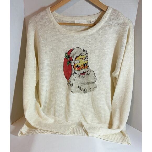 Mia & Tess Santa Sweater Women’s Size L Cream Color The Paper Store - Picture 1 of 13